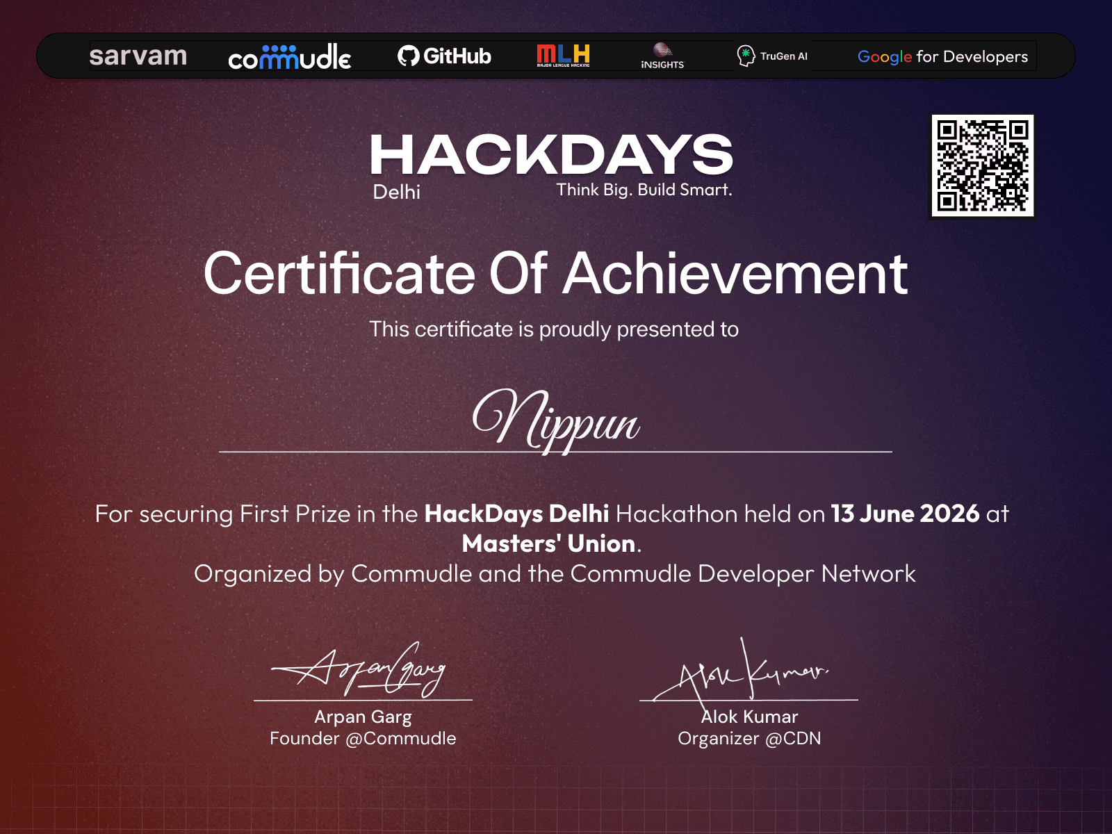 Certificate for Nippun