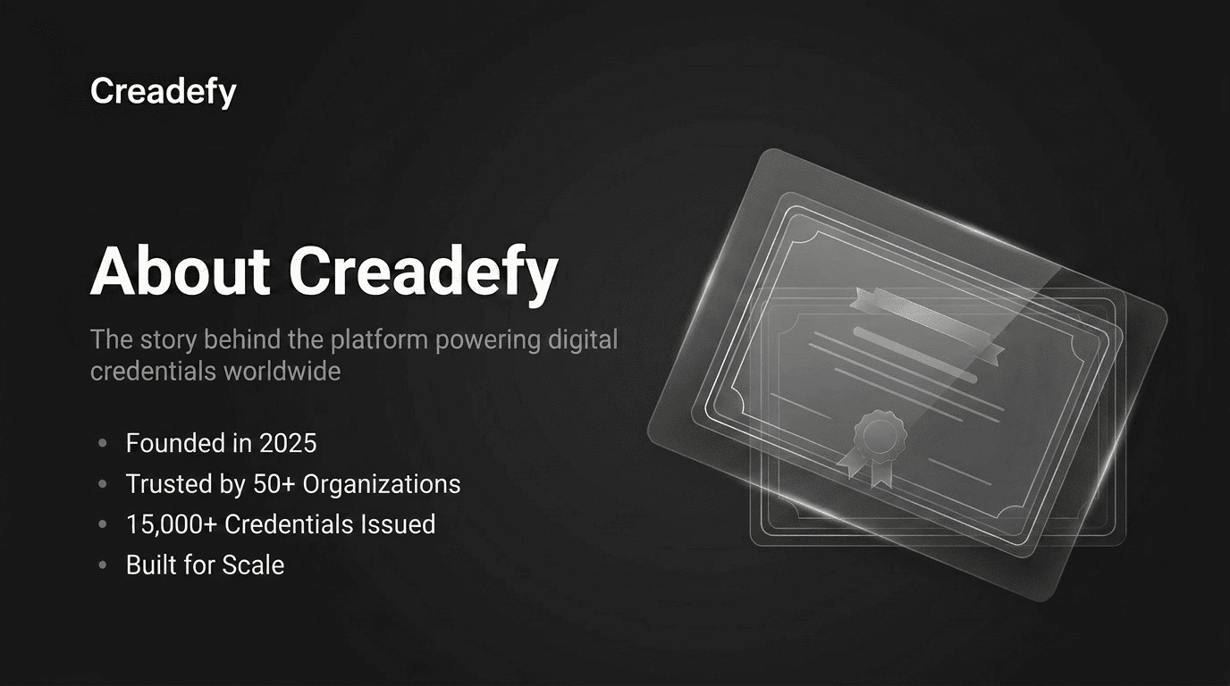 About Creadefy — digital certificate platform, credential verification ...
