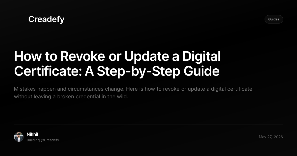 How to Revoke or Update a Digital Certificate | Creadefy